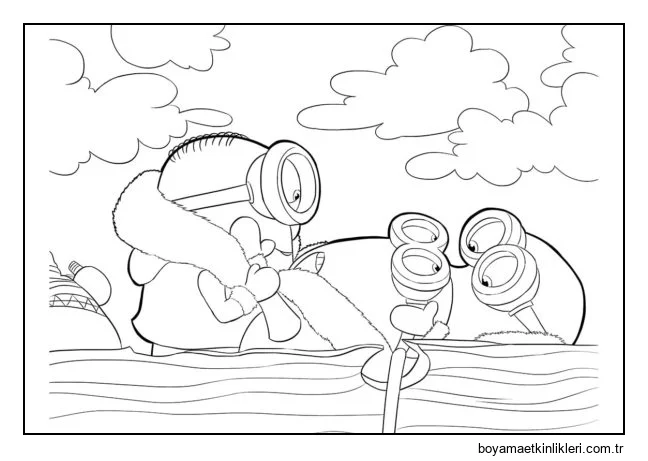 Bir grup minyon tekneyle seyahat ediyor.