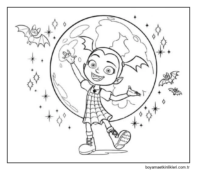 Dolunay ve Yarasaların Arka Planında Sevimli V