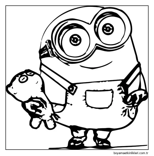 Elinde oyuncak ayısıyla Minyon.