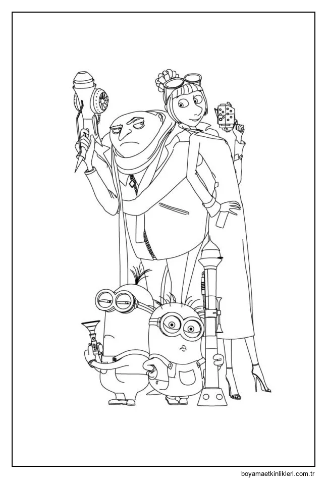 Grue ve diğer çizgi film karakterleri.