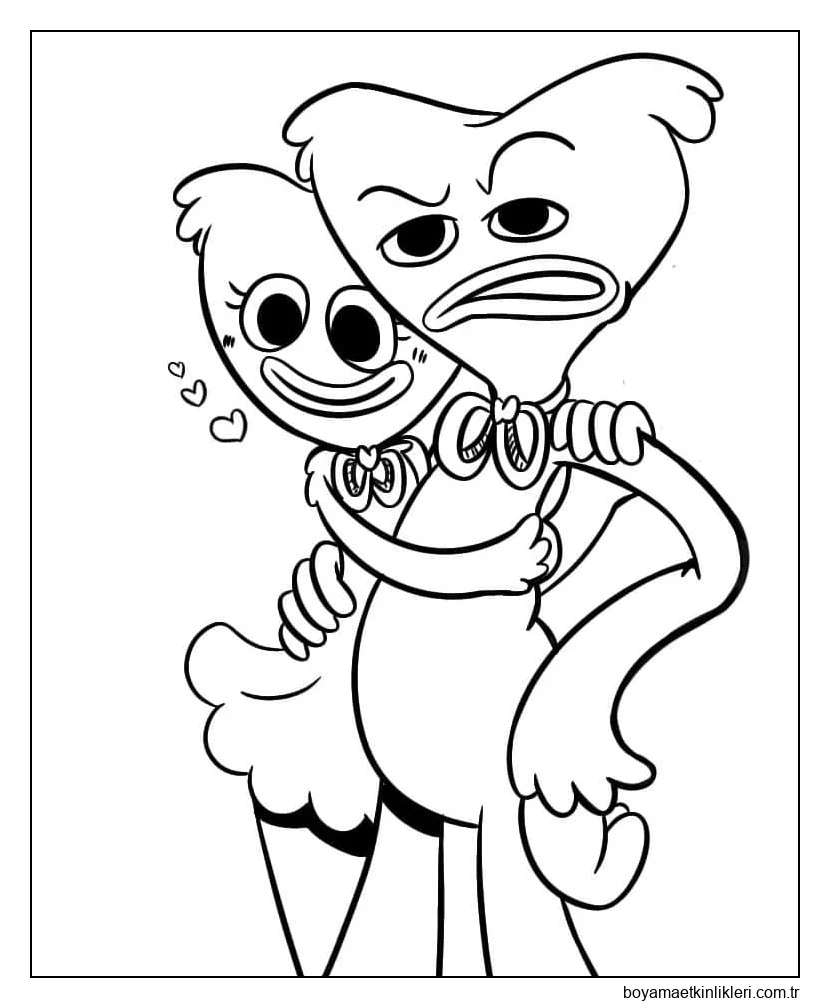 Huggy Wuggy ile Kissy Missy'yi çizin