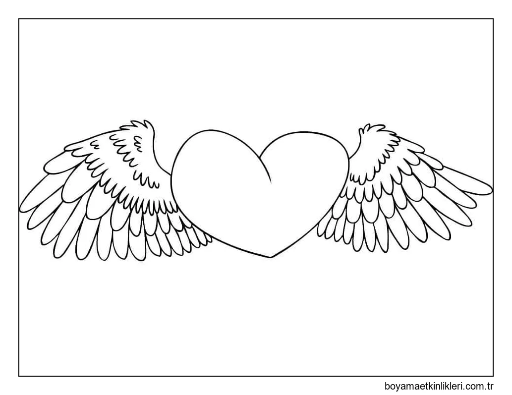 Kanatlı basit Kalp