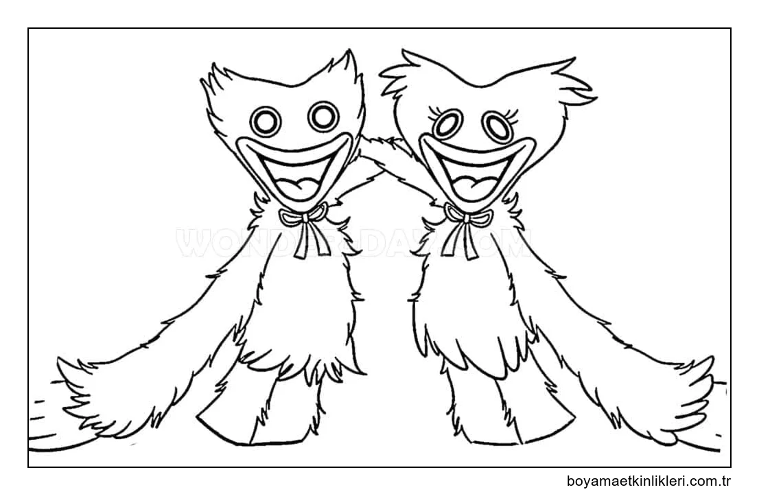Kissy Missy ve Huggy Wuggy'yi çiz