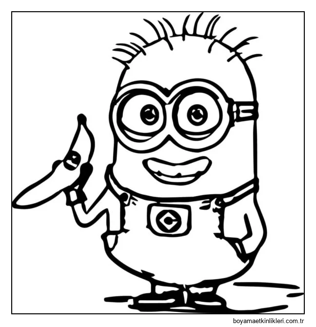 Minyon elinde en sevdiği ikram olan muzu tutuyor.