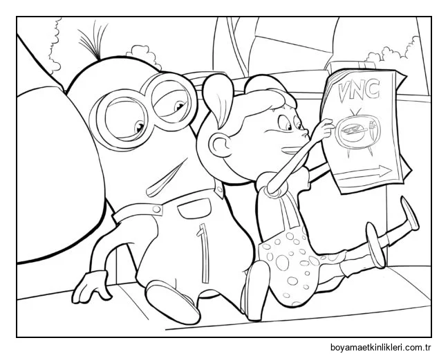 Minyon küçük kızı izliyor.