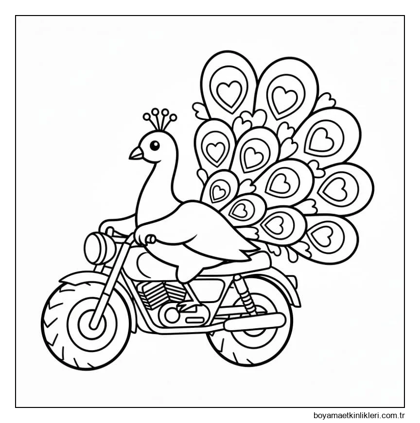 Motosiklete Binen Tavuskuşu