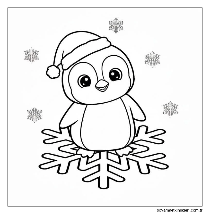 Penguen ve Kar Taneleri