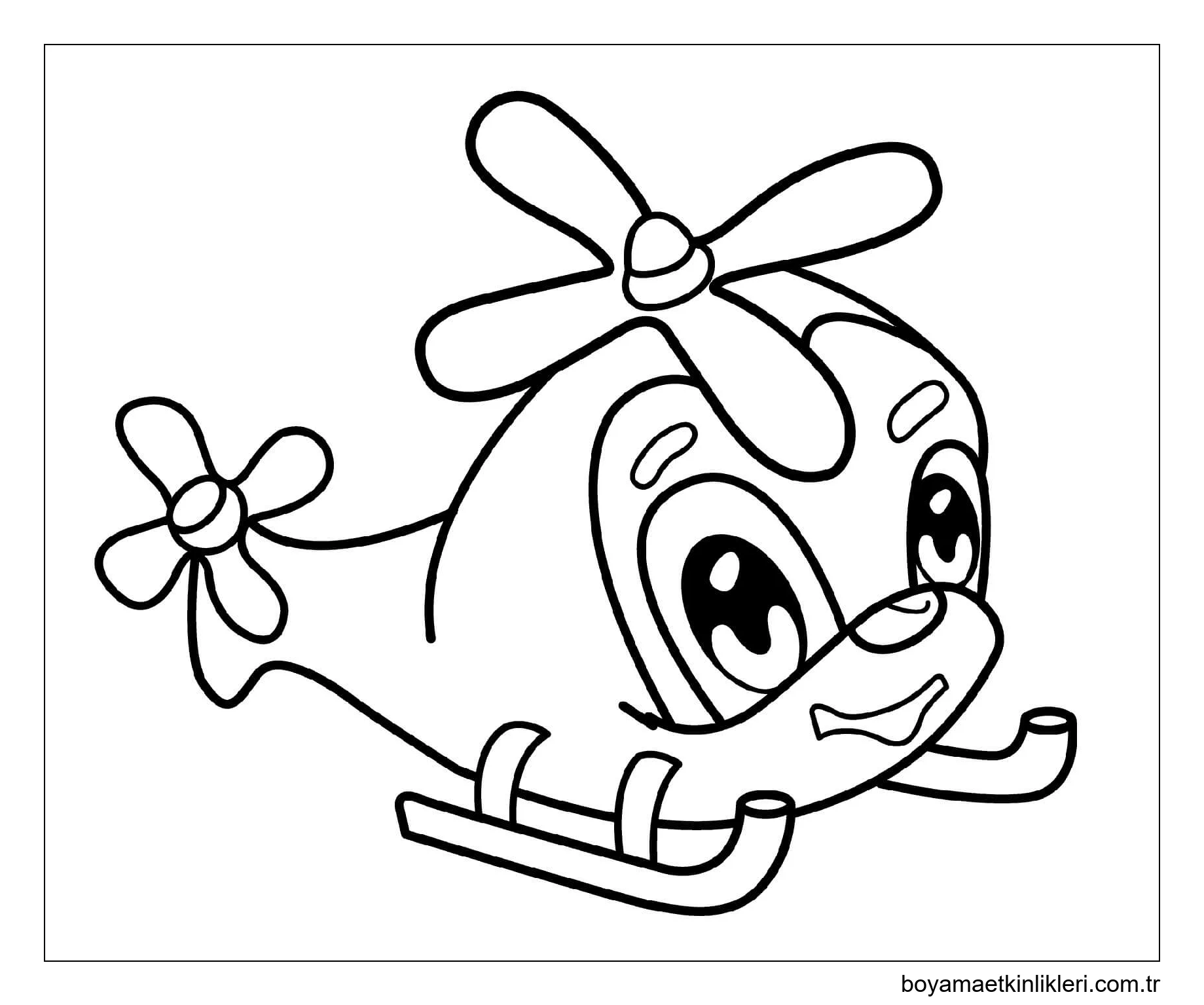 Sevimli çizgi Helikopter