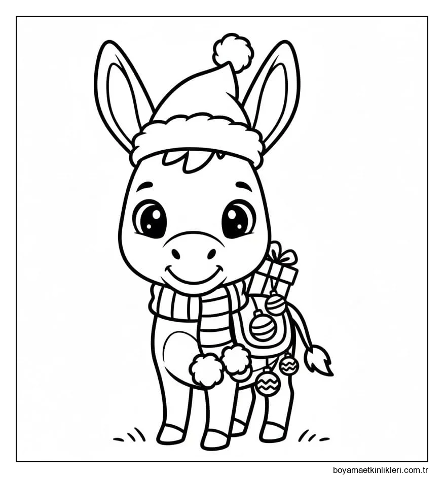 Sevimli Noel Eşeği