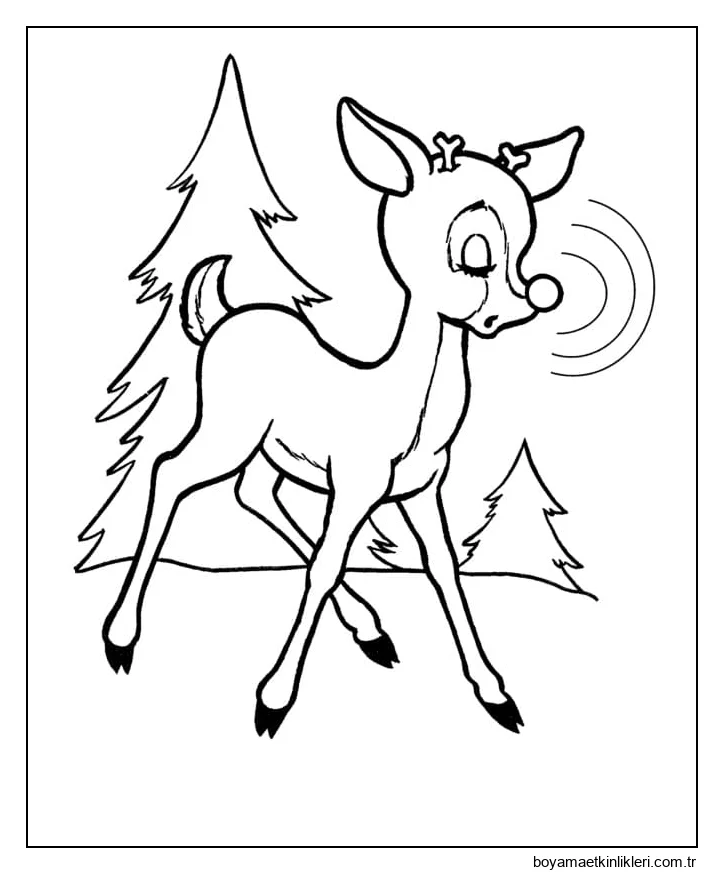 Sevimli Yazdırılabilir Rudolph