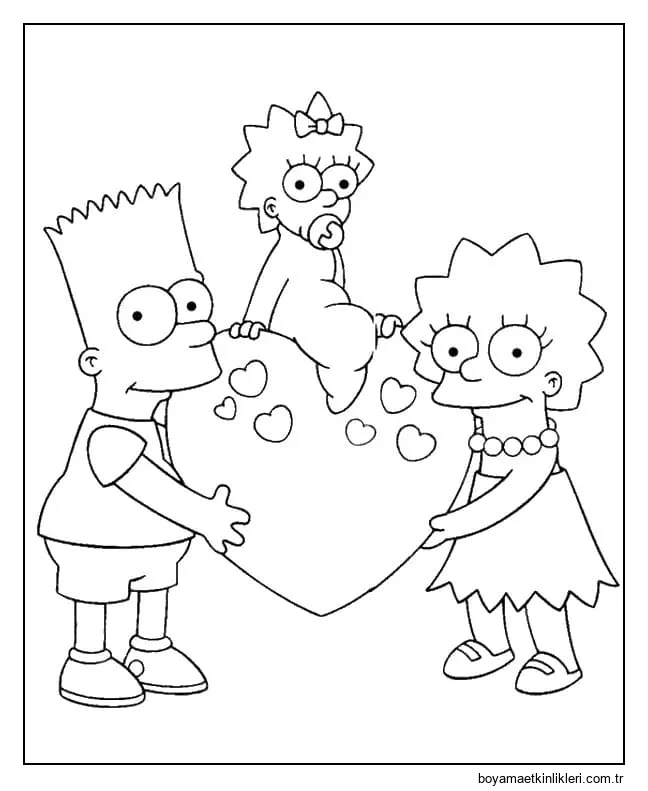 Bart, Maggie ve Lisa Simpson'ı çizin