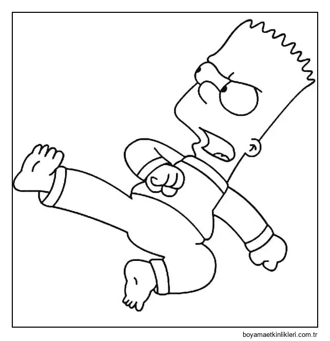 Bart Simpson'ı Karate ile çizin