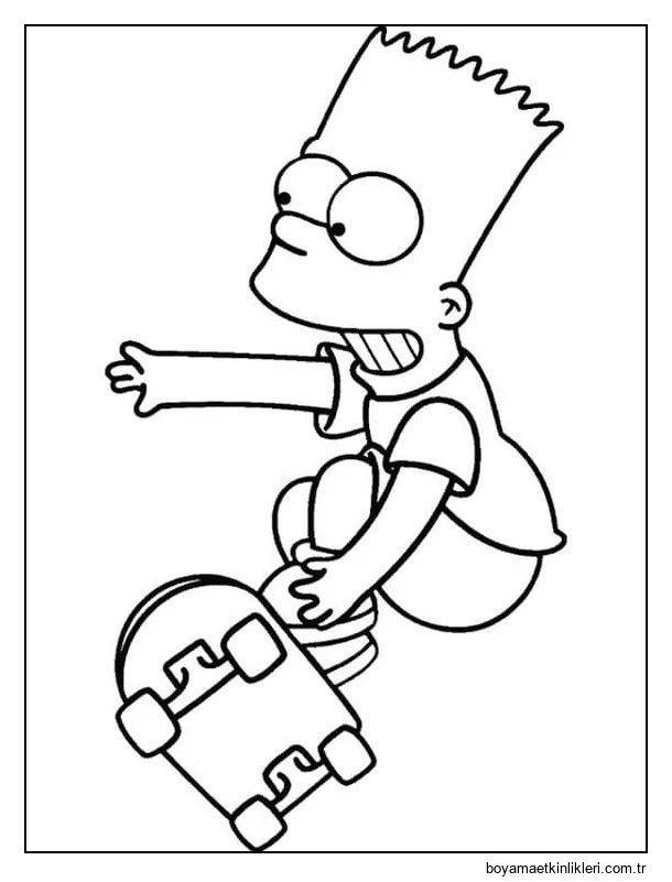 Bart Simpson Kaykayını Çiz
