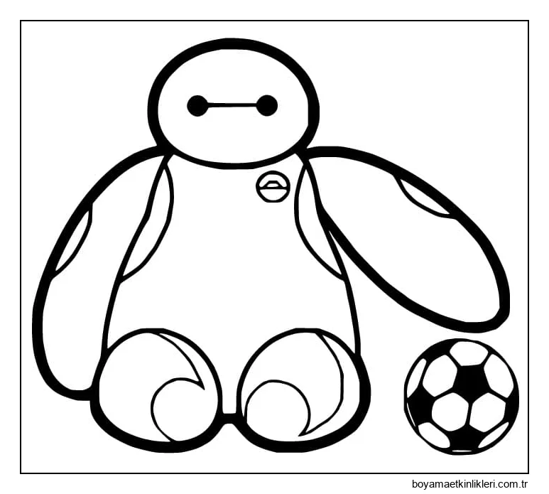 Baymax Futbol Oynuyor Boyama