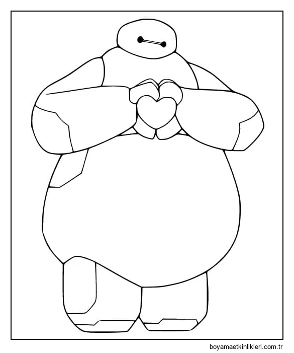 Baymax Parmak Kalbi Boyama