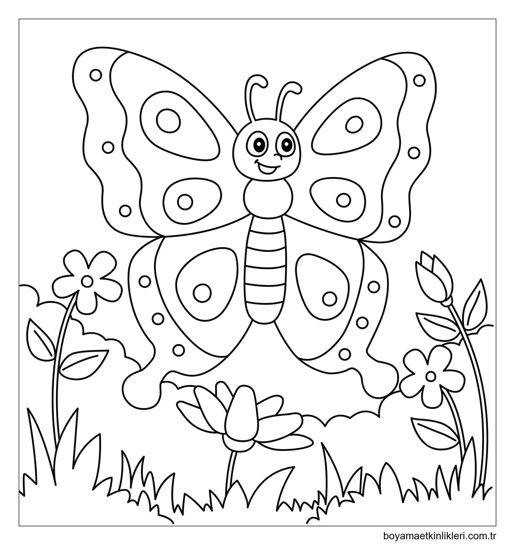 Çiçeklerle Eğlenceli Kelebek