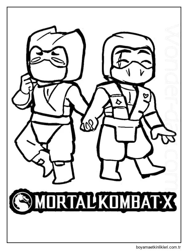 Çizmek chibi Sub Zero ve Scorpion