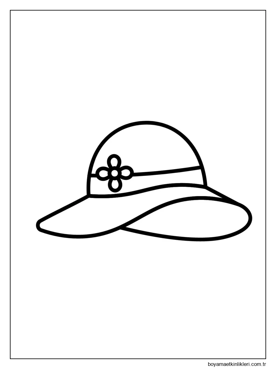 Çocuklar için şapka çizimi yazdırılabilir