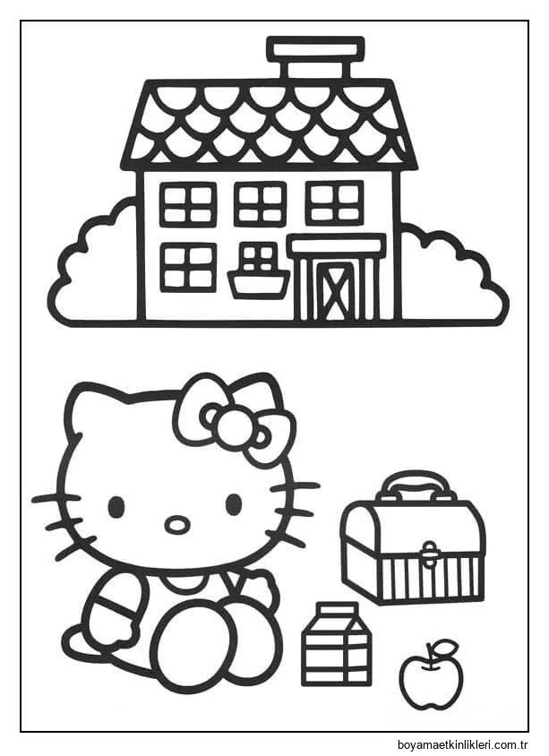 Evin Dışında Oturan Hello Kitty