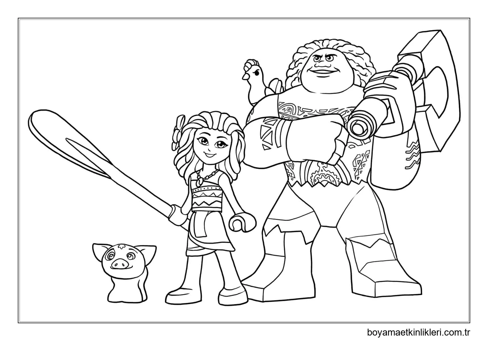 Hayvanlarla Lego Maui ve Moana