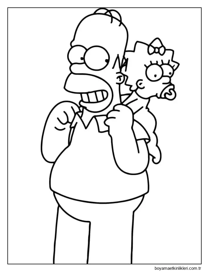 Homer ve Maggie Simpson'ı çizin