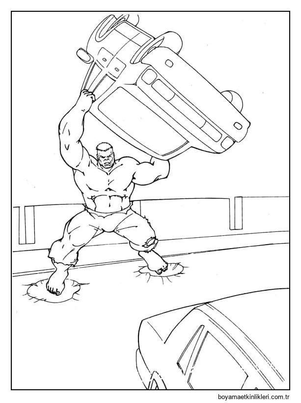 Hulk Bir Arabayı Tutuyor Görseli