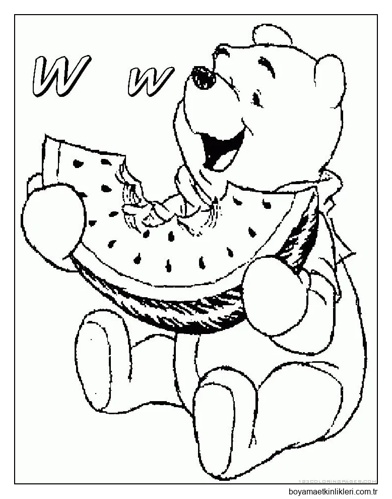 Karpuz yiyen Pooh Ayı