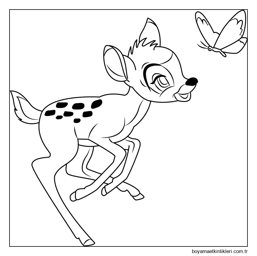 Kelebekle Oynayan Bambi