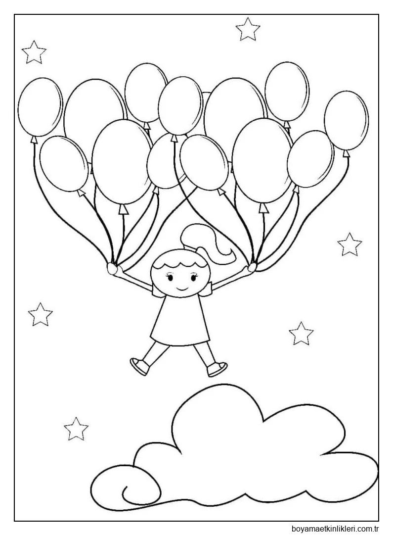 Küçük kız ve balonlar