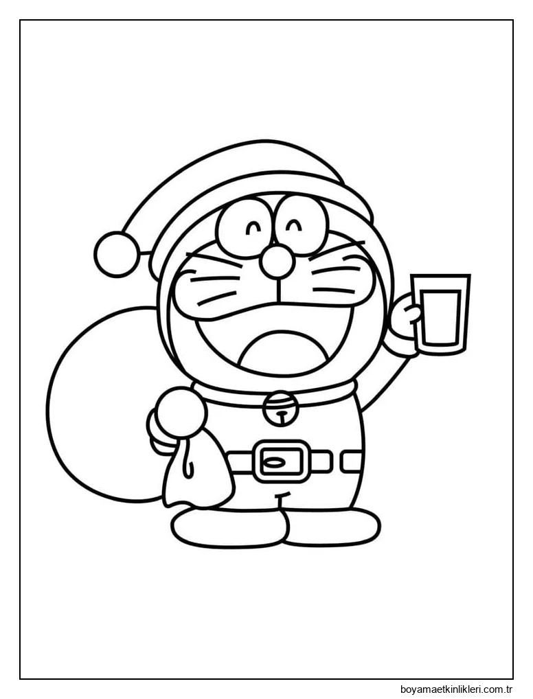 Noel Baba Doraemon'u çiz