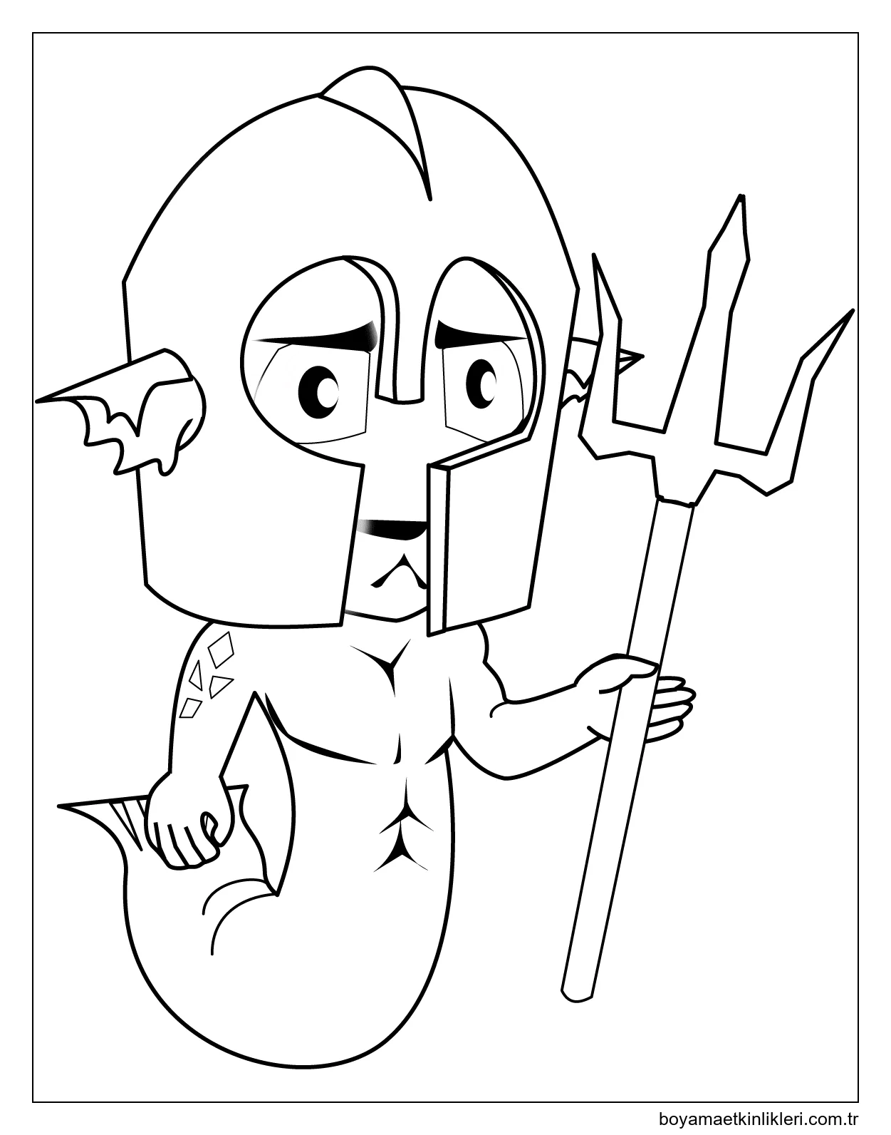 Poseidon'un Üç Dişli Mızraklı Deniz Adamı