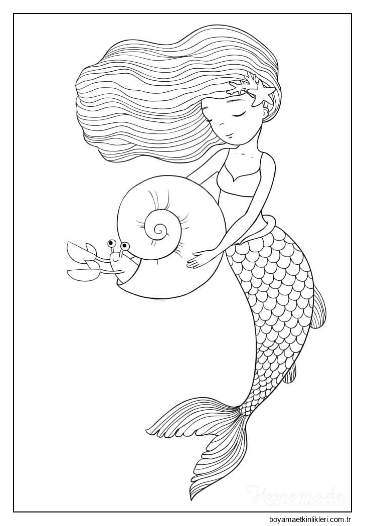 Sevimli Deniz Kızı ve Yengeç