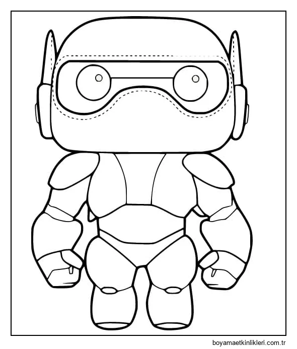 Sevimli Karikatür Zırhlı Baymax Boyama