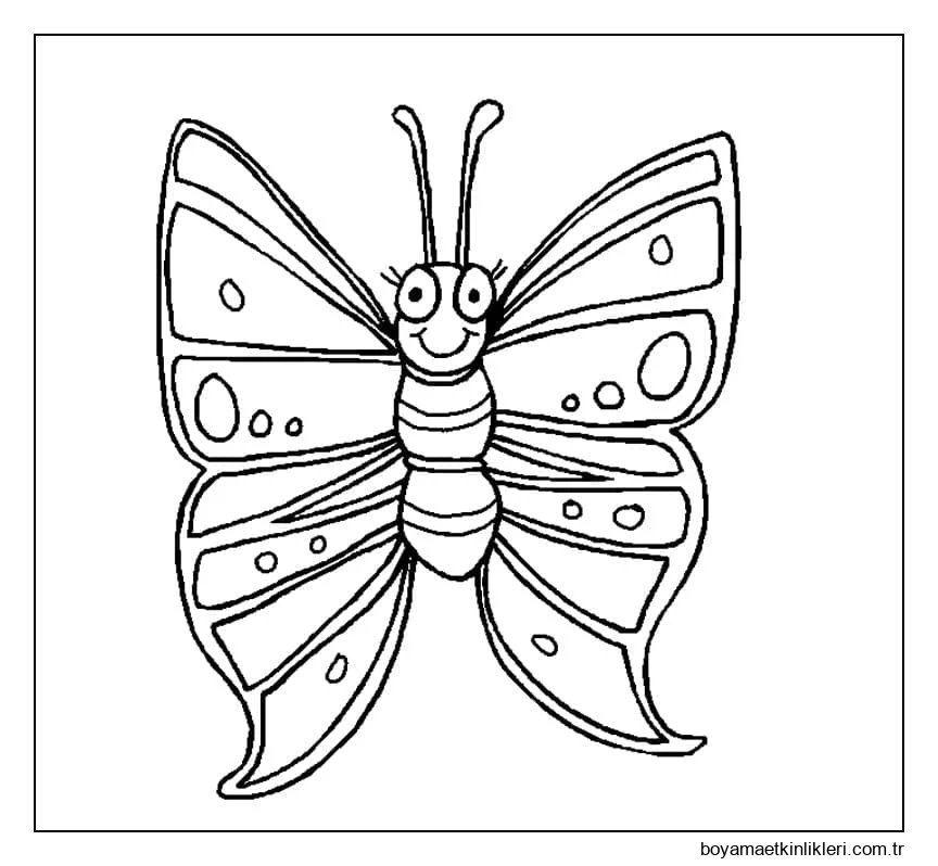 Sevimli Kelebek Yazdırılabilir Resim