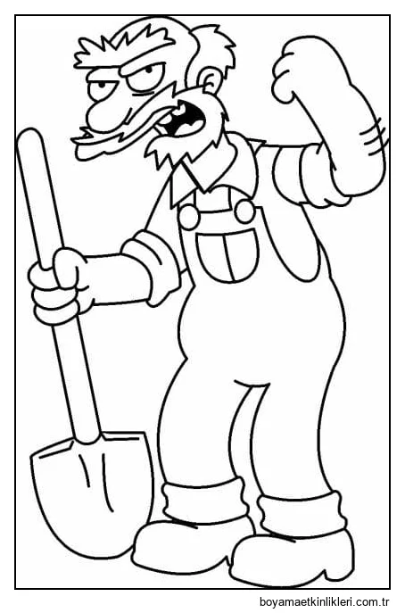 Simpsons'tan Bahçıvan Willie'yi çizin