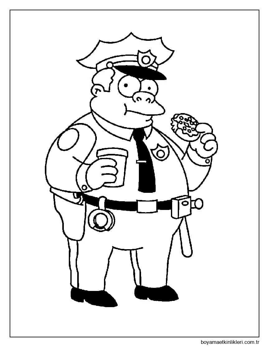 Simpsons'tan Şef Wiggum'u çizin