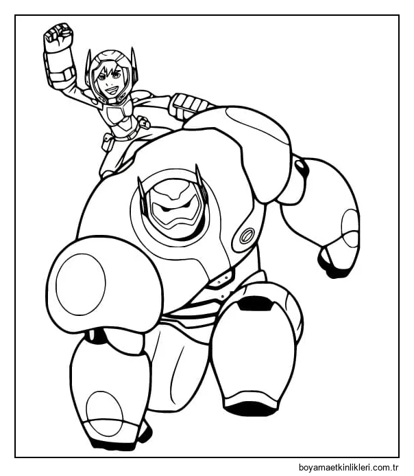 Sırtında Hiro ile Baymax Boyama