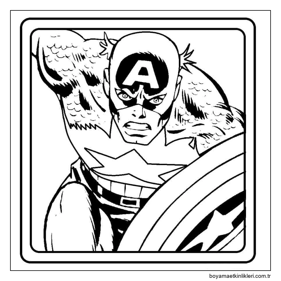 Yazdırılabilir Öfkeli Kaptan Amerika