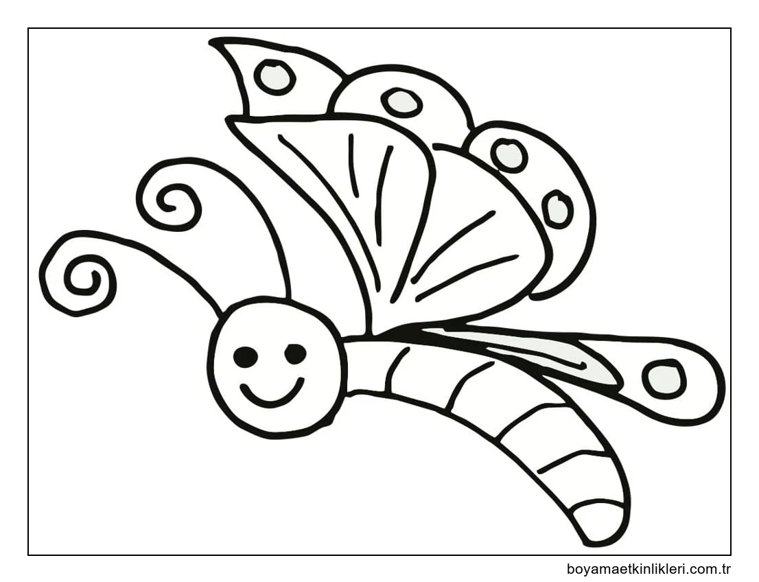 Yazdırılabilir Sevimli Kelebek