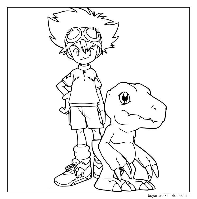 Agumon ile Taichi çizin