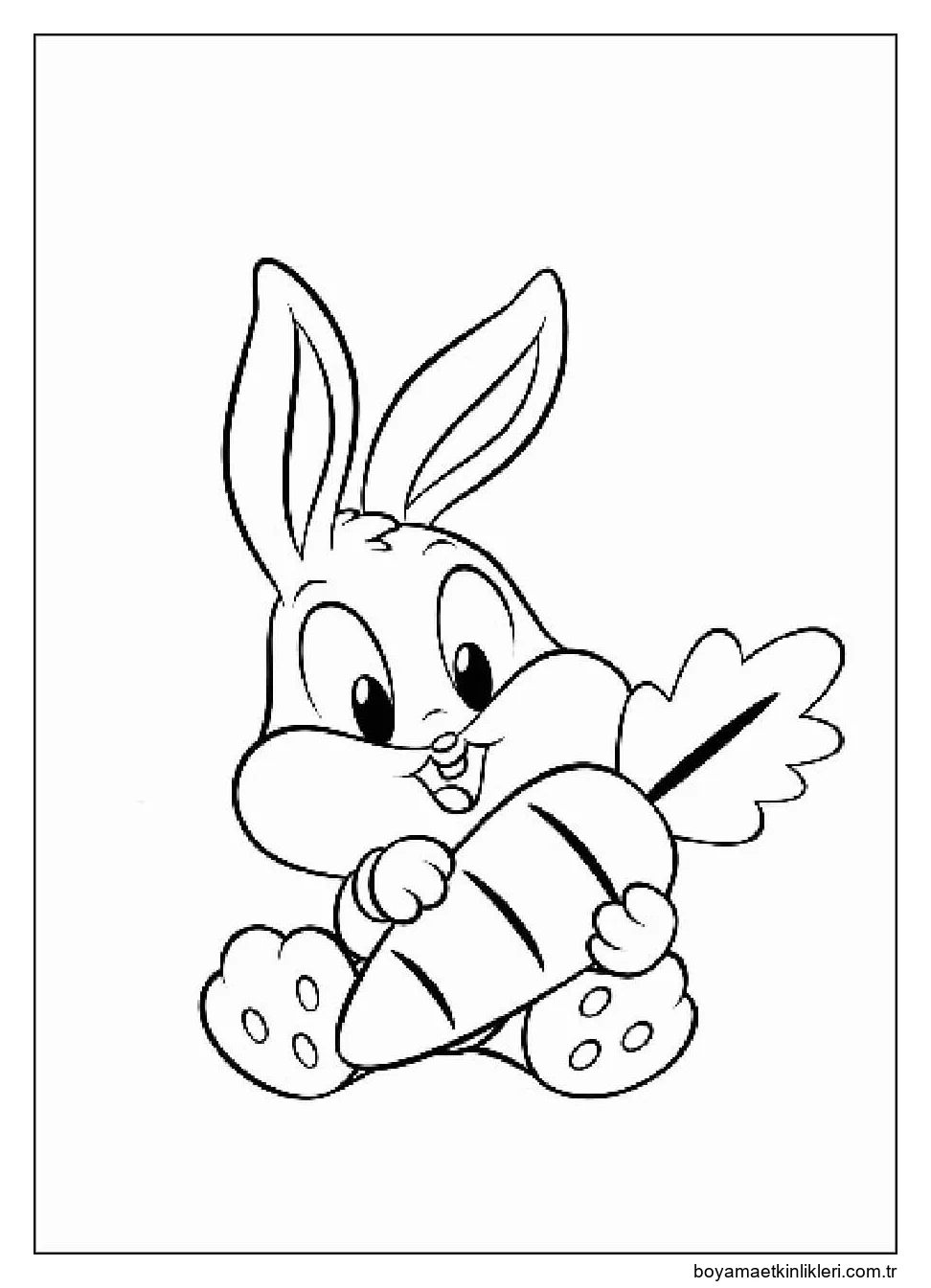 Bebek tavşan Tutuyor Havuç