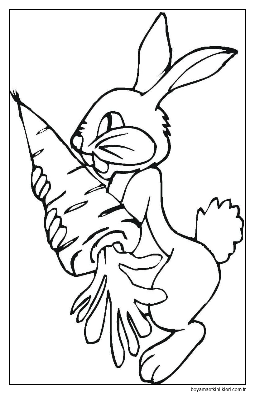 Büyük bir Havuç Tutan Temel Tavşan