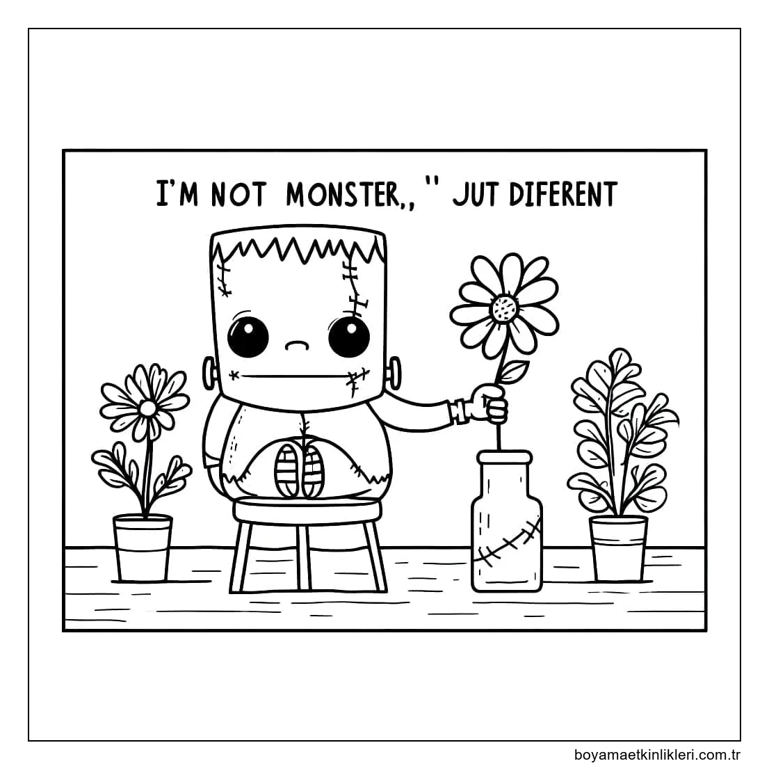 Çiçekli şirin Frankenstein