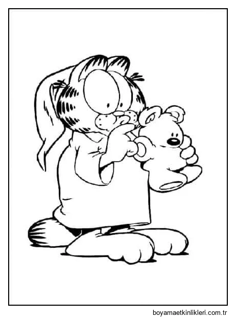 Garfield arkadaşıyla pijamalı