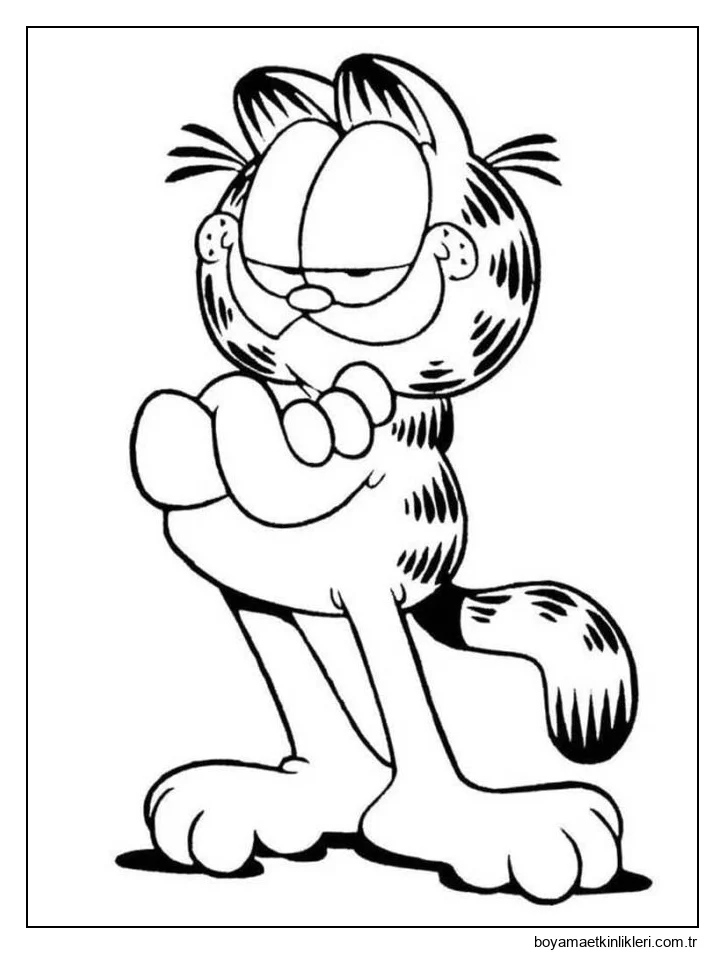 Garfield bacaklarını göğsünün üzerinde çaprazladı.