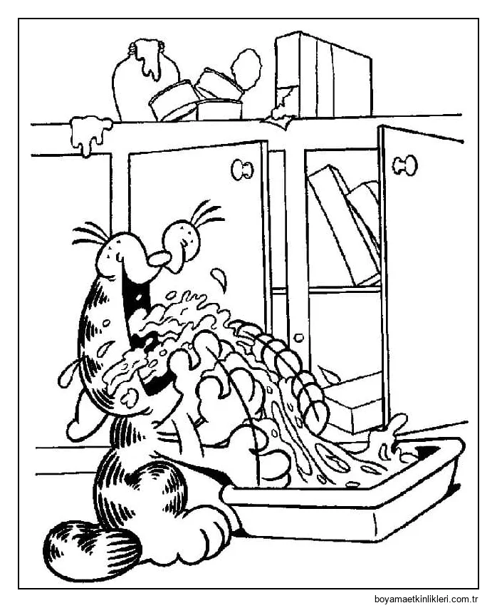 Garfield yiyor.