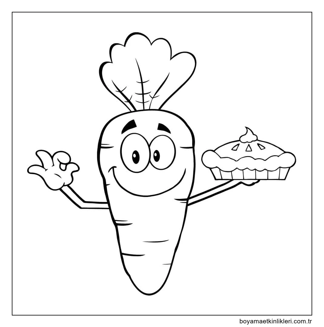 Gülümseyen Havuç pasta Tutuyor