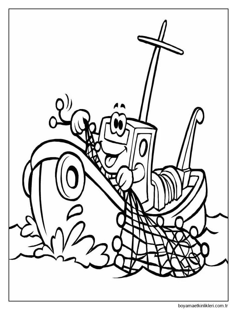 Karikatür Balıkçı Teknesi