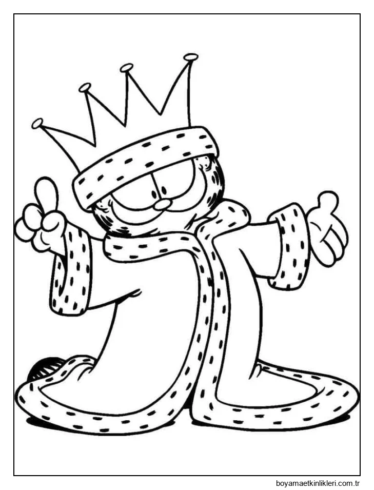 Kraliyet kıyafetleri içinde Garfield