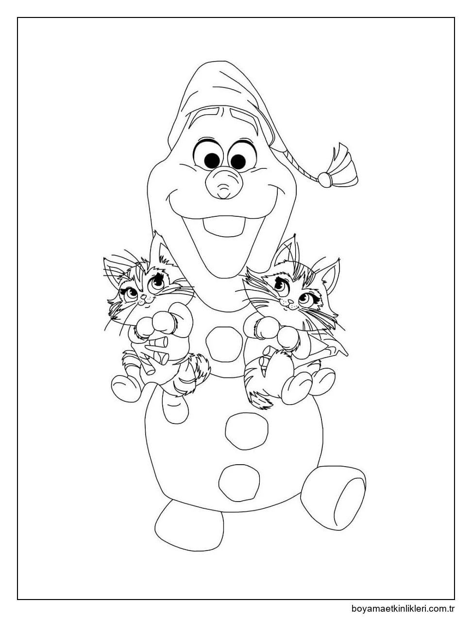 Olaf iki Kedi Tutuyor